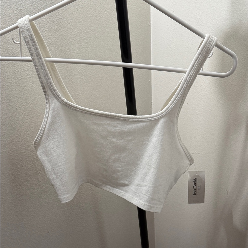 Seamless White Tank Top - Square Neck